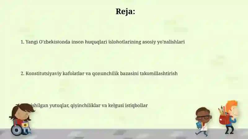 Yangi O'zbekistonda inson haq huquqlari kafolatlarining yaratilishi 2