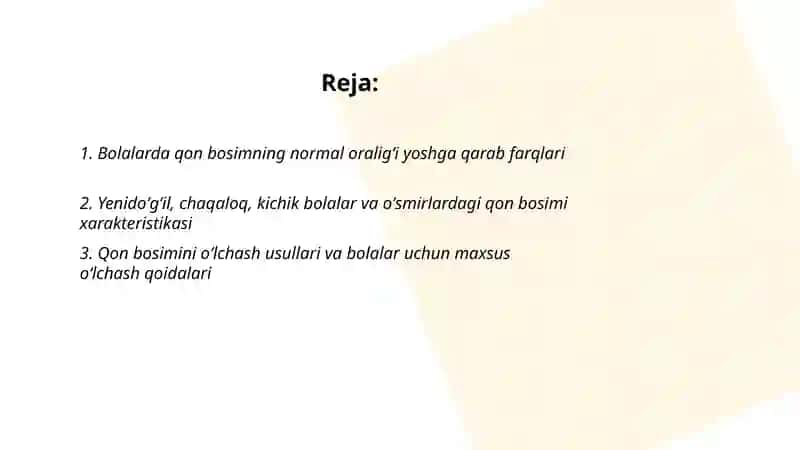 Bolalarda qon bosimni o'ziga xosligi va xarakteristikasi 2