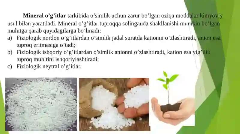 Mineral o’g’itlarni tuproqqa solish me’yyorini aniqlash 2