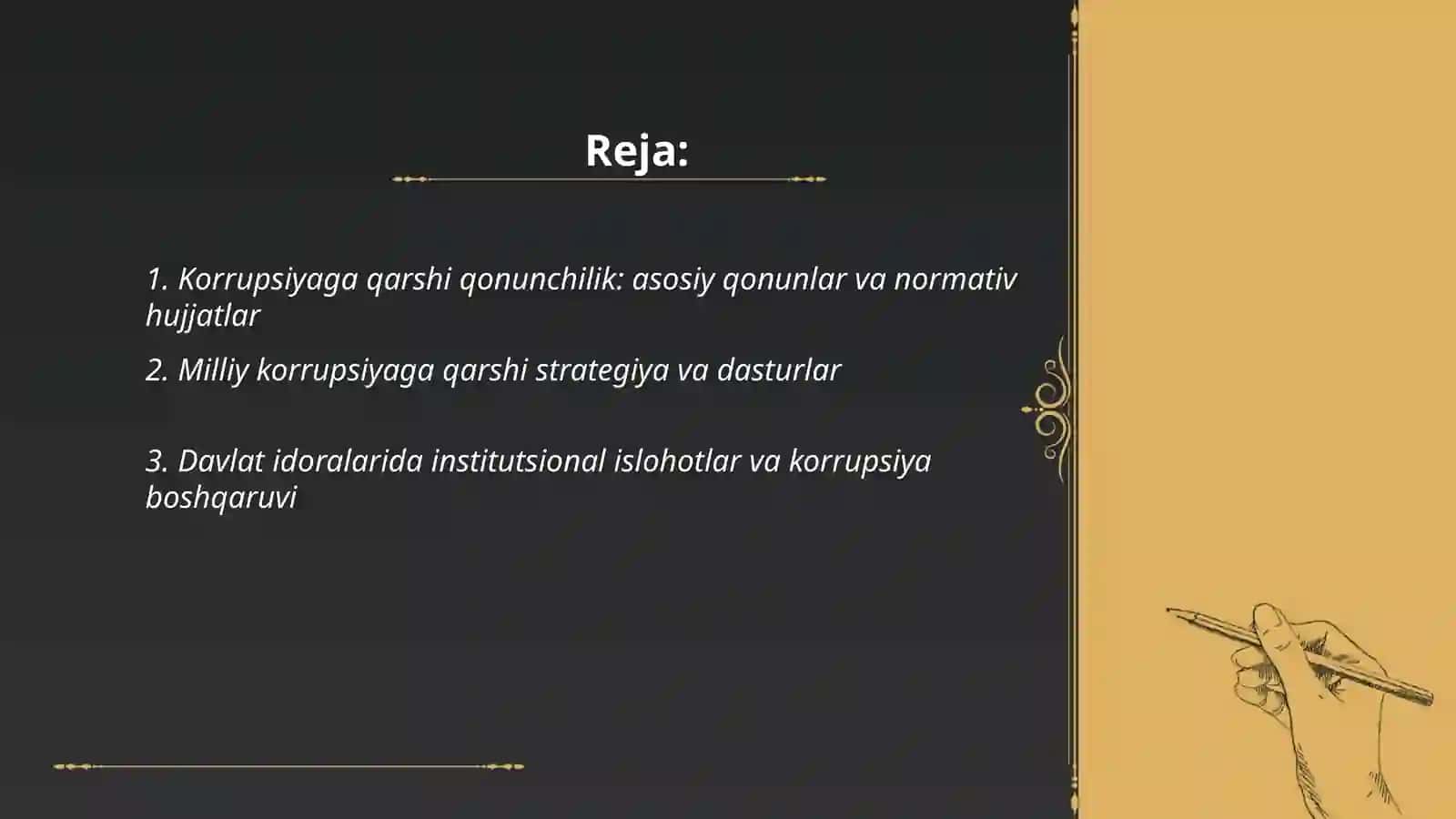 Oʻzbekistonning korrupsiyaga qarshi kurashish siyosati 2