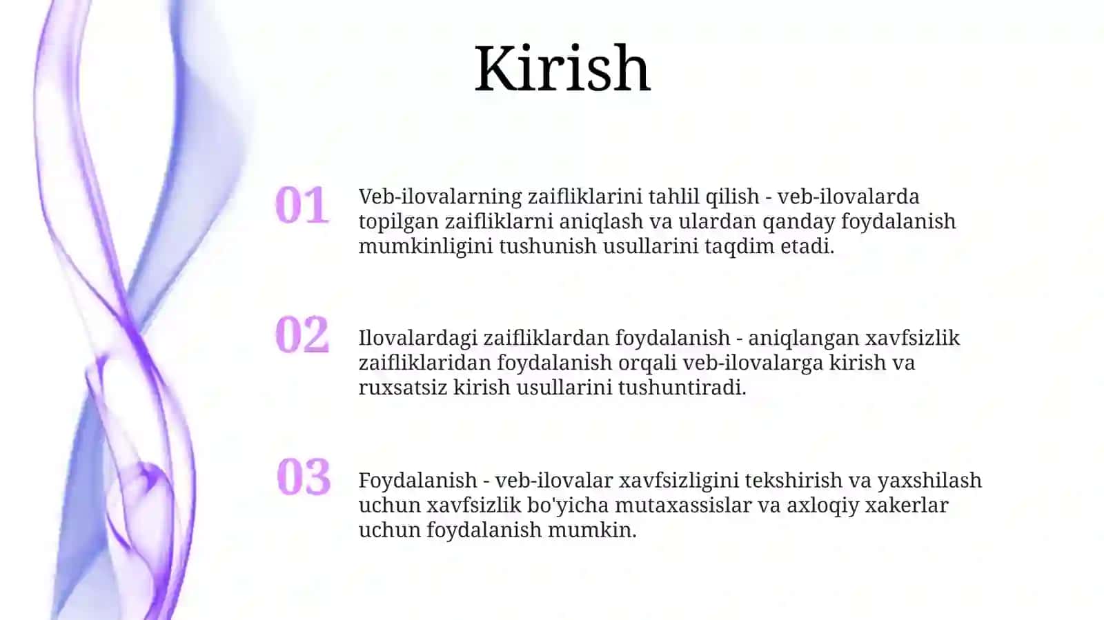Web Ilovalarini Zaifliklarini Tahlil Qilish Va Amaliyotda Qollash ElektronQollanmaYaratish 2