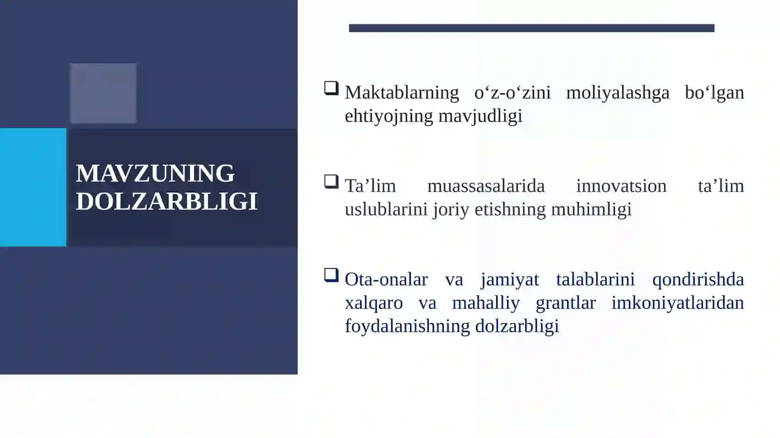Byudjetdan tashqari mablag‘lar ishlab topishda loyihalardan foydalanish 2