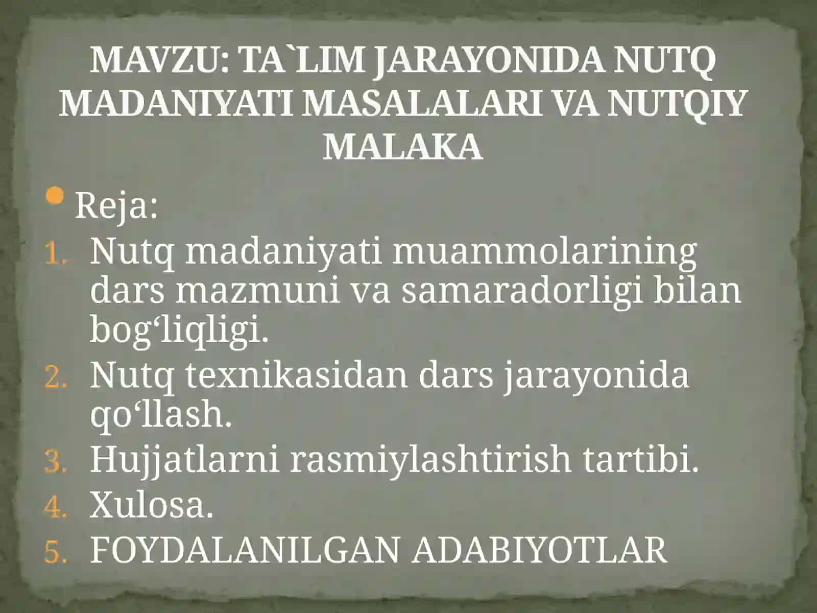 O`QITUVCHI NUTQ MADANIYATI 2