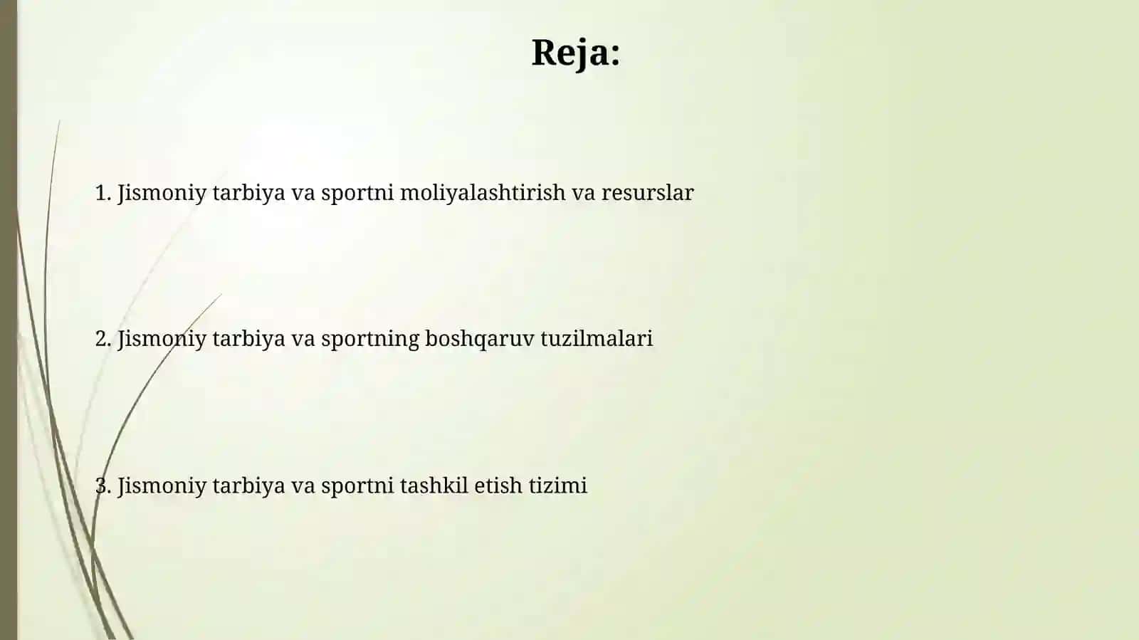 JISMONIY TARBIYA VA SPORTNI TASHKIL ETISH 2