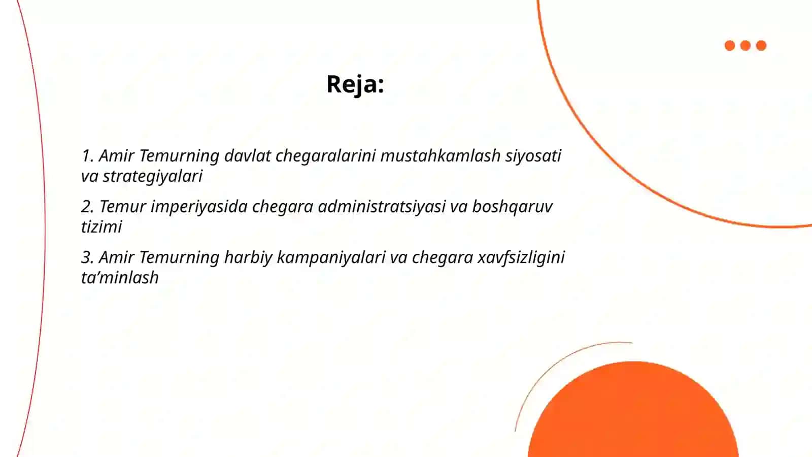 AMIR TEMURNING DAVLAT CHEGARALARINI MUSTAHKAMLASHI. OʻRTA ASRLARDA YAPONIYA VA KOREYA 2