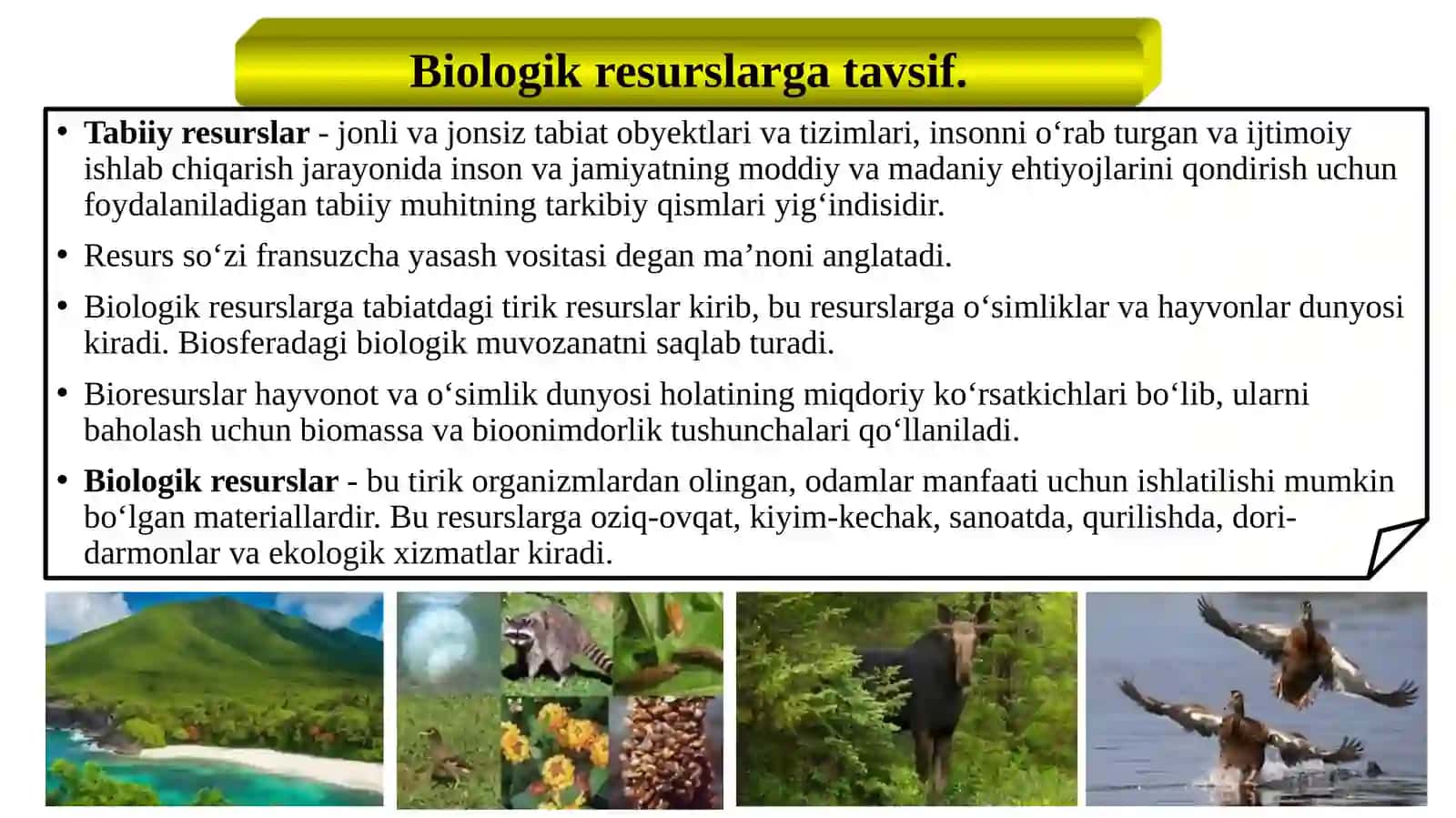 Biologik resurslardan foydalanish 2