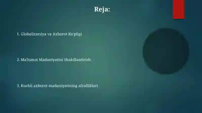 Globallashuv davrida axboriy madaniyat zarurati 2