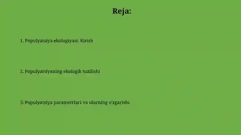 Populyatsiyalar ekologiyasi.Populyatsiyaning ekologik strukturasi 2