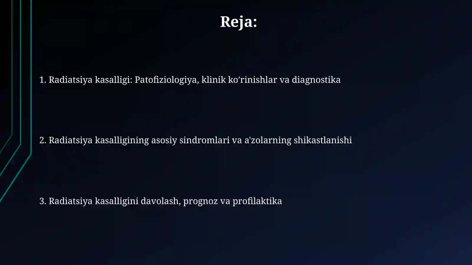 Insonlarda nurlanish kassalligi. Unitashxislashusullari 2