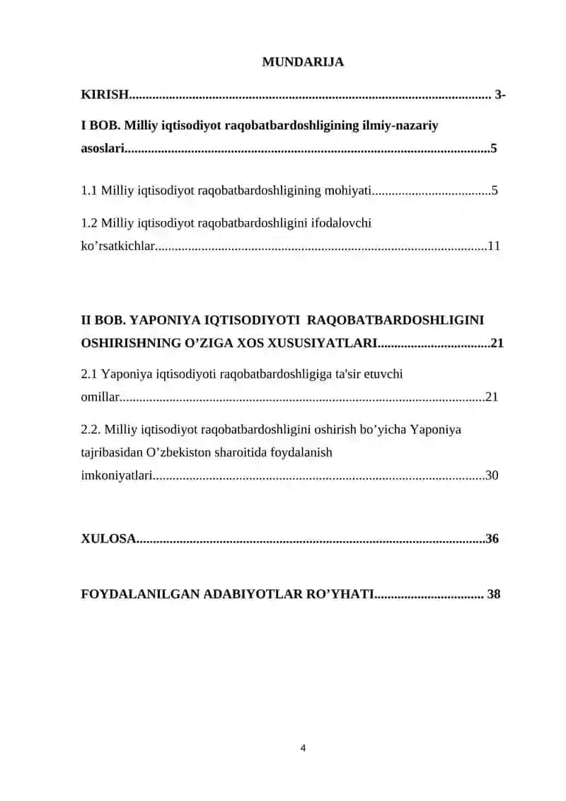 Milliy iqtisodiyotning raqobotbardoshligi va uni oshirish yo’llari 2