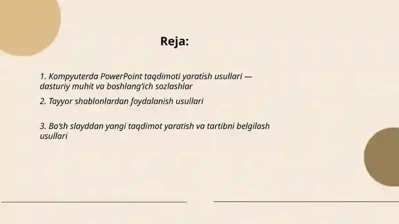 Kompyuterda pover point yaratish usullari 2