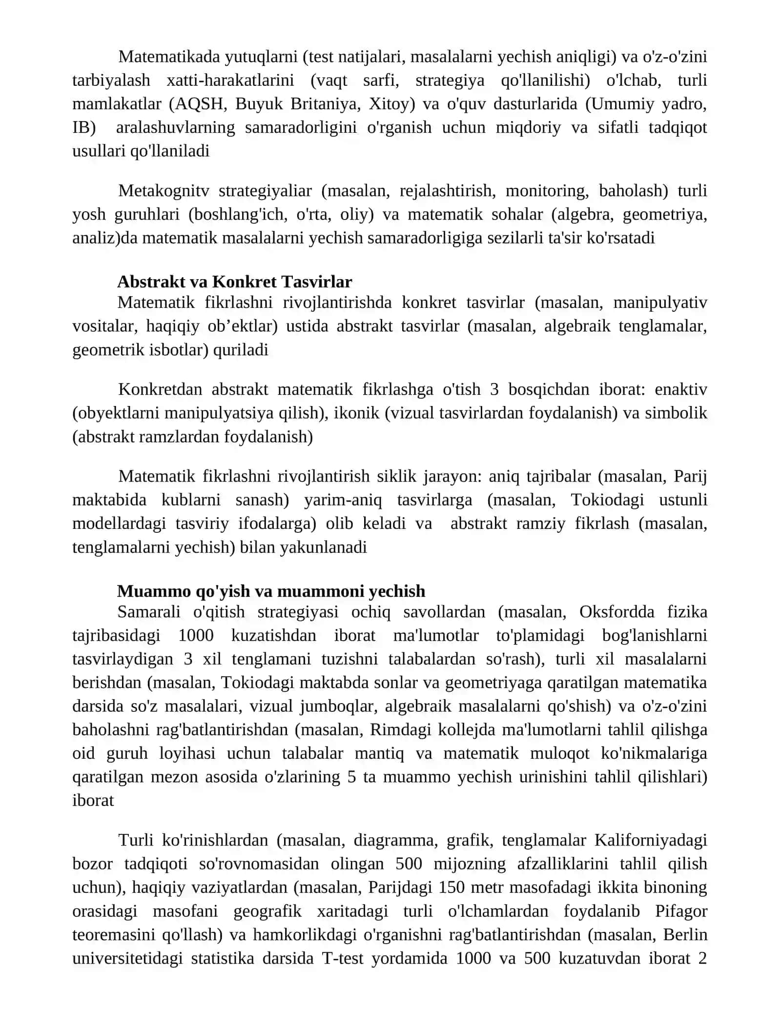Matematik tafakkurini rivojlantirishning metodik xususiyatlari 2