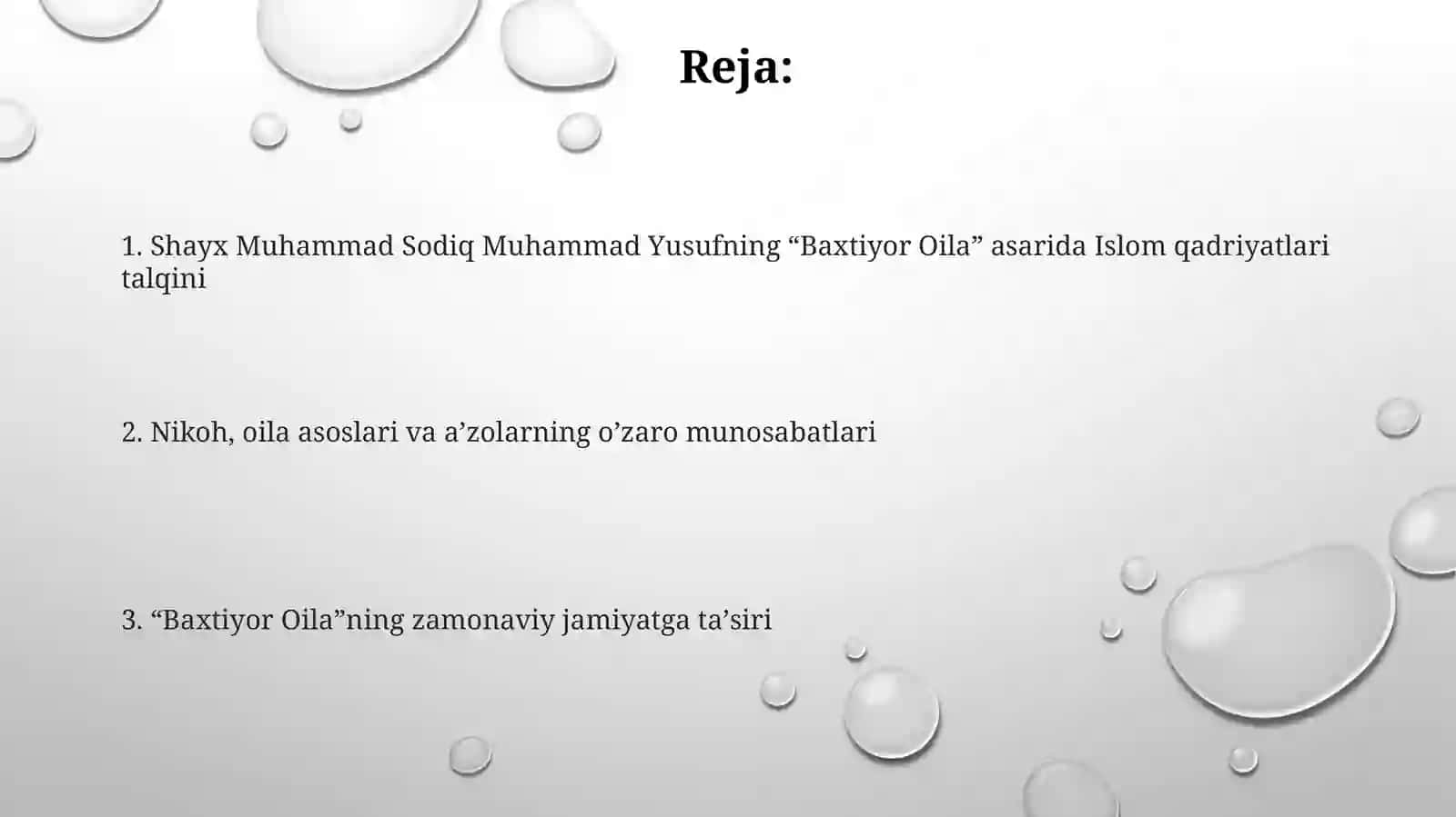 Shayx Muhammad Sodig Muhammad Yusufning "Baxtiyor oila" asarida islom qadriyatlarining talqini 2