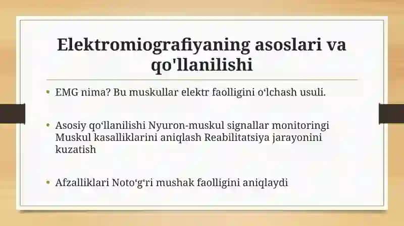 Elektromiografiya va Elektroensefalografiya 2