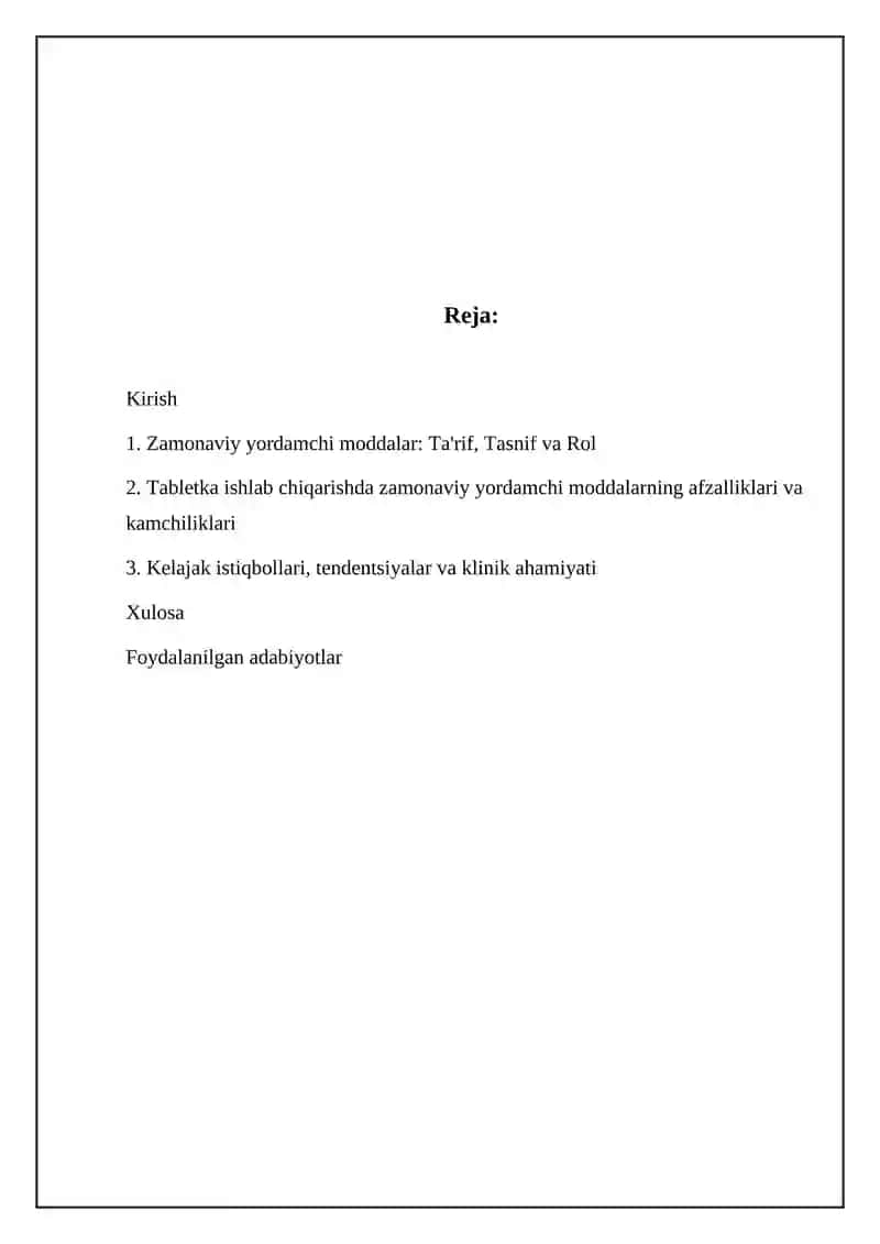 Tabletka ishlab chiqarishda zamonaviy yordamchi moddalar 2
