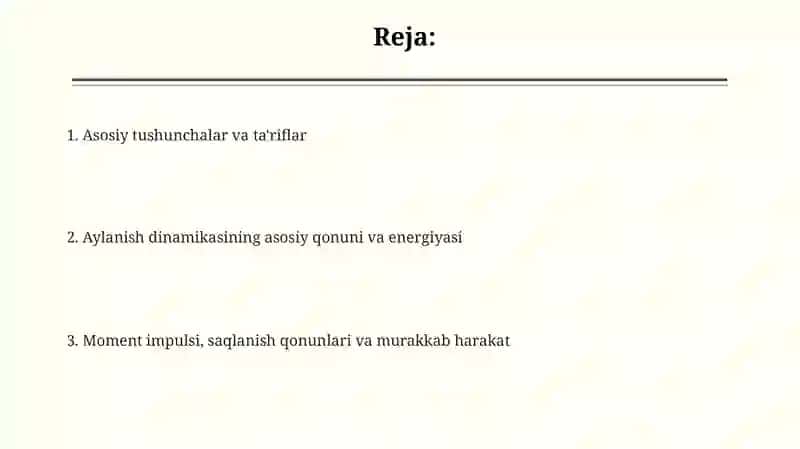 Qattiq jism aylanma dinamikasining asosiy qonunlari 2