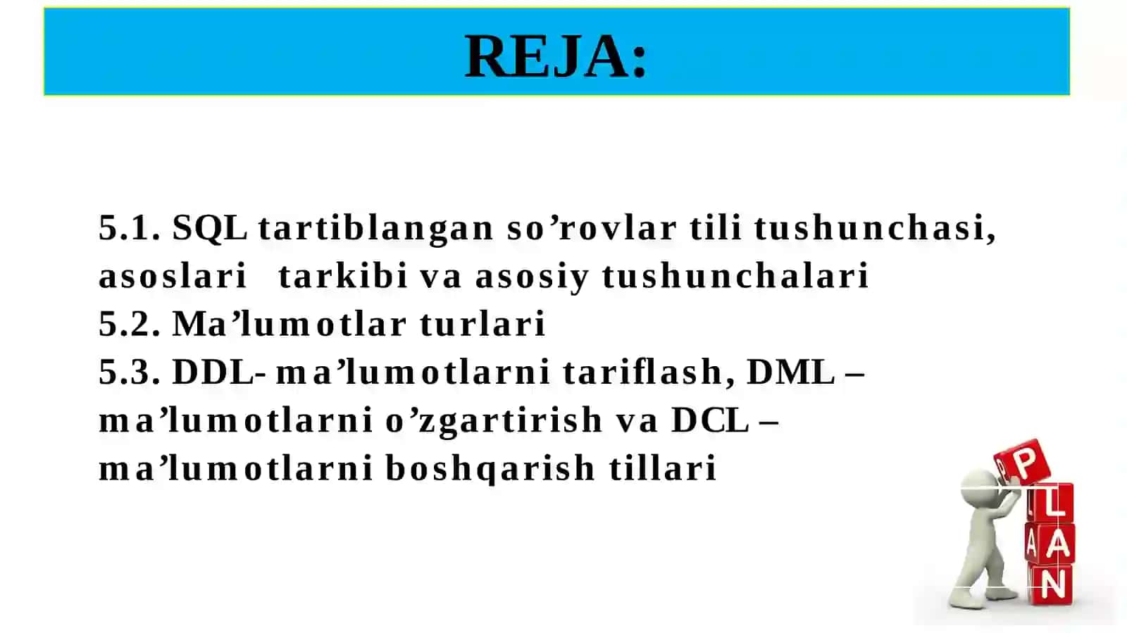 SQL tartiblangan so’rovlari 2