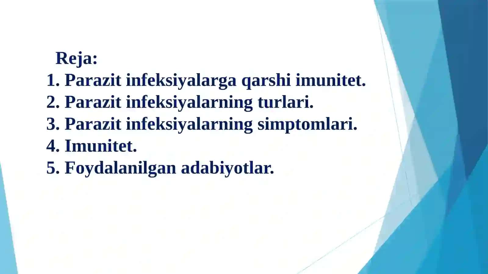Parazit infeksiyalarga qarshi imunitet 2
