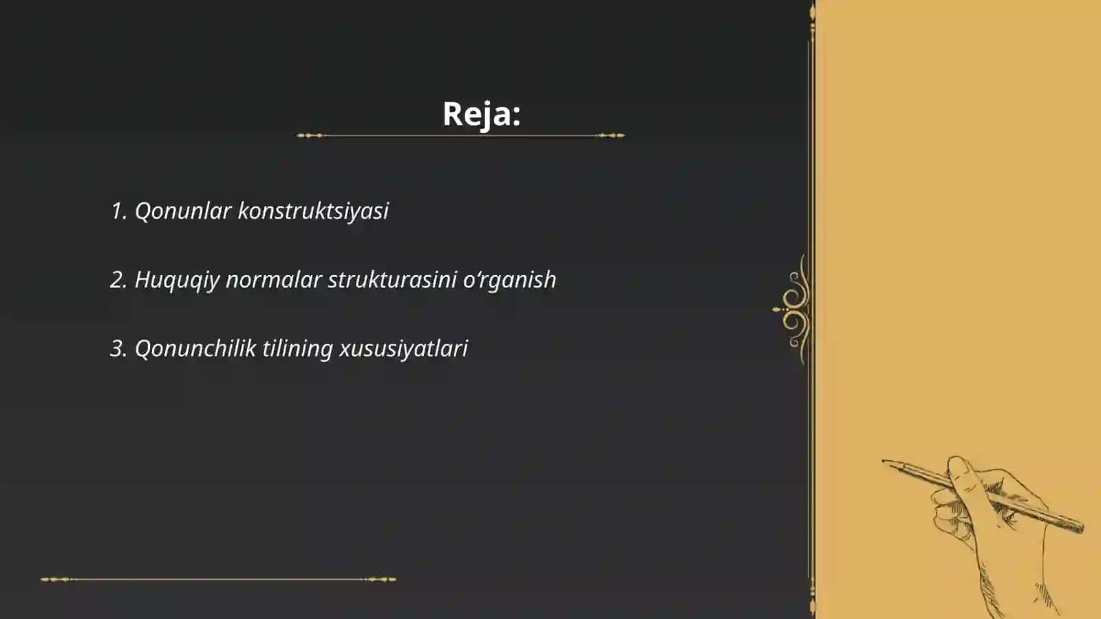 Qonunlarning yuridik texnikasi 2
