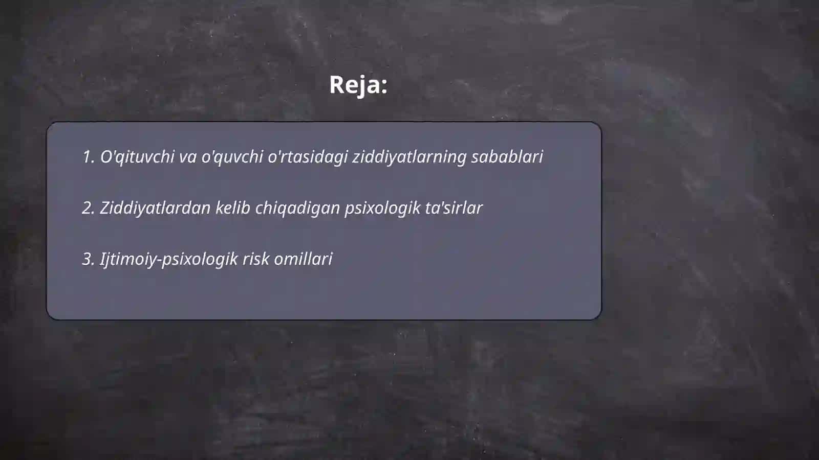 O'qituvchi va o'quvchi o'rtasidagi ziddiyatlarning riskologik tavsifi 2