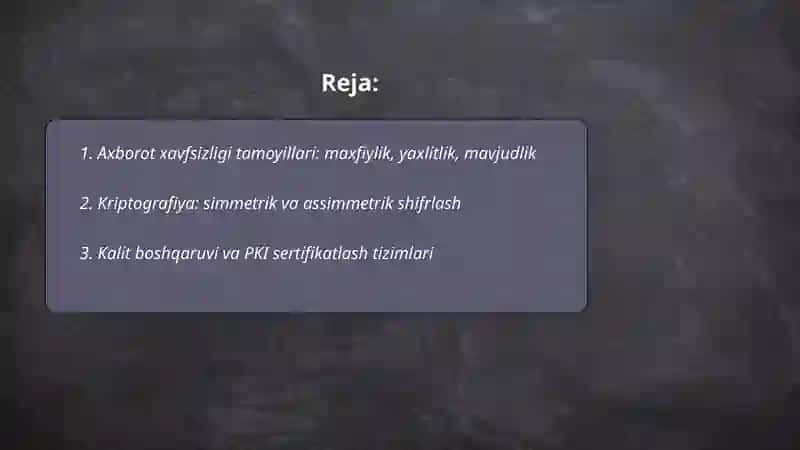 Axborat tizimlarida axborotni himoya qilish usullari 2