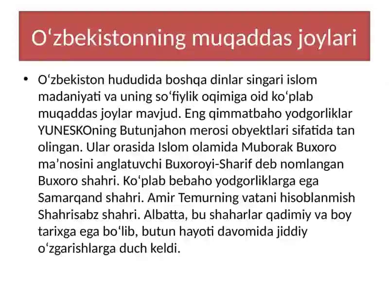 O‘zbekistonning muqaddas joylari 2