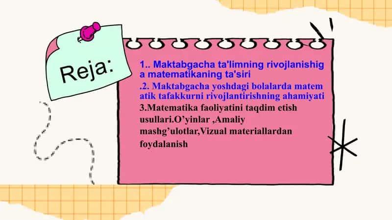 Matematika mashg'ulotlarini o'tkazish texnologiyasi 2