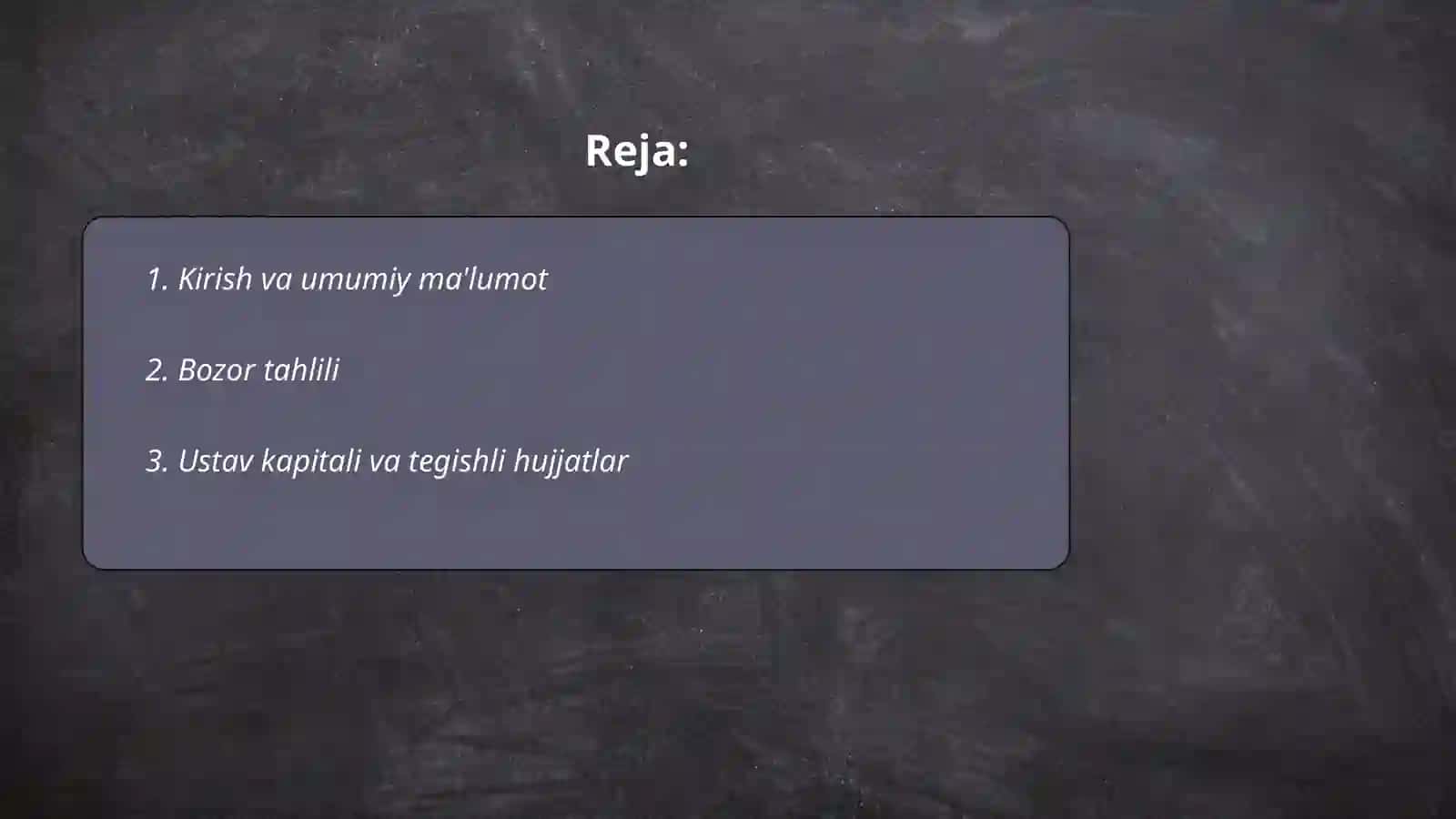 Mulkchilikning turli shakllaridagi dorixona-biznes rejasi 2