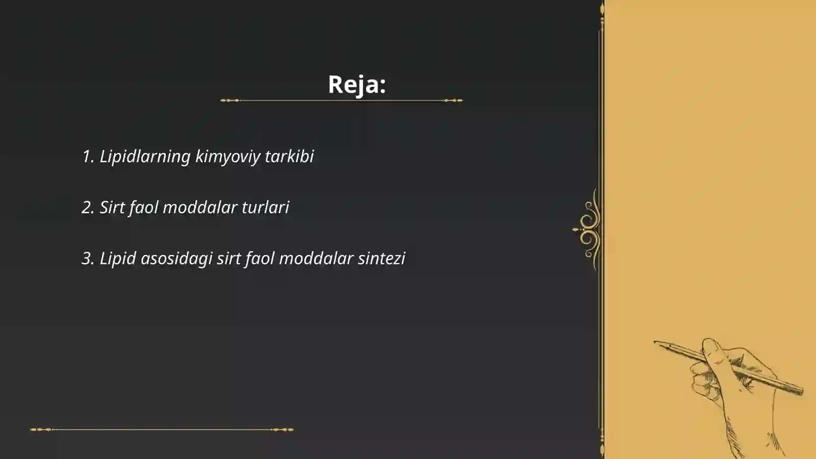 Lipidlarning kimyoviy tarkibi 2
