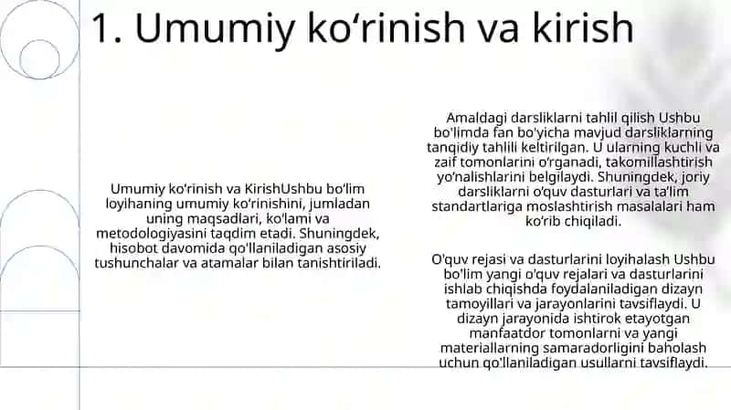 Umumiy koʻrinish va kirish 2