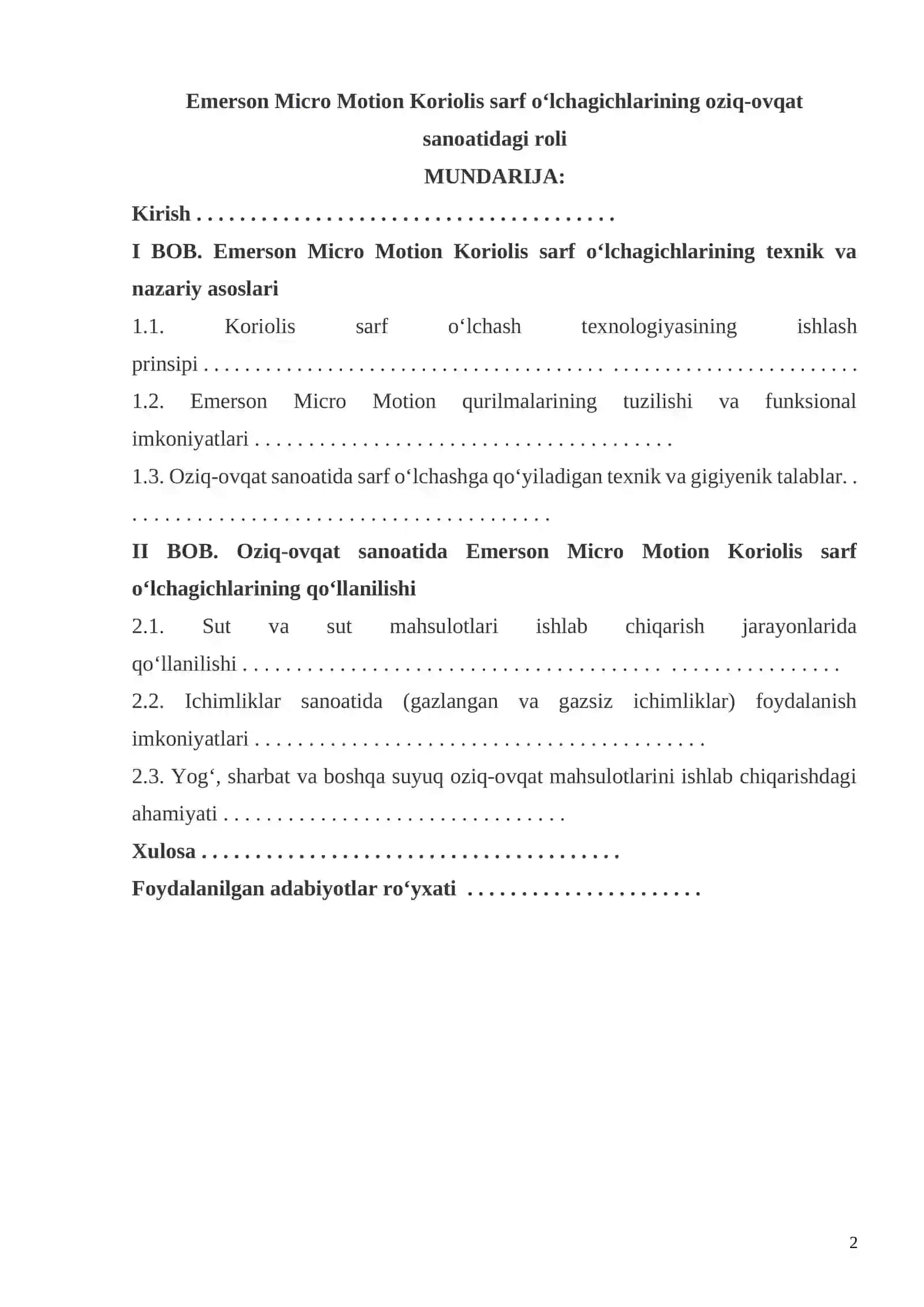 Emerson Micro Motion Koriolis sarf o‘lchagichlarining oziq-ovqat sanoatidagi roli 2