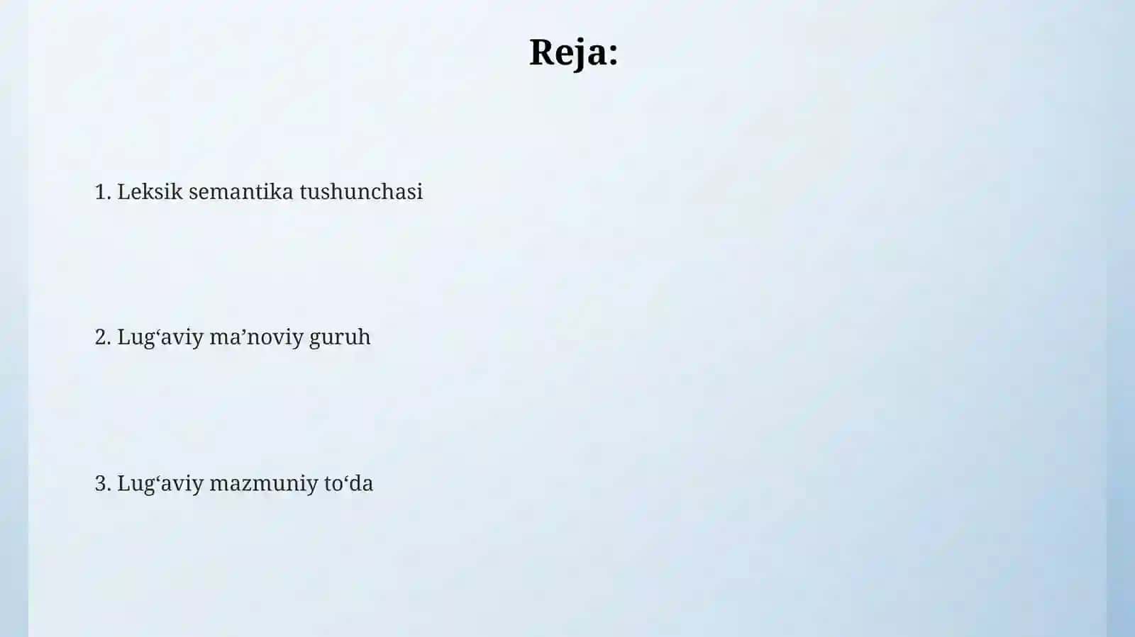 Leksik semantik sistemalar lugʻaviy maʼnoviy guruh 2