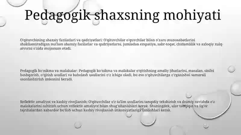 Pedagog Shaxsi Va Unga QoʻYiladigan Talablar 2