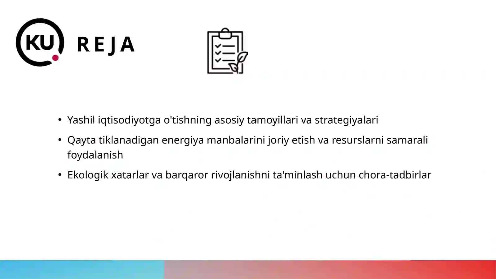 "Yashil" iqtisodiyotga O‘tish strategiyasi 2