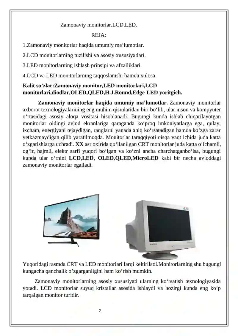 Zamonaviy monitorlar.  LCD,  LED 2