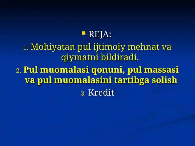 O'zbekiston respublikasi pul kredit siyosati 2