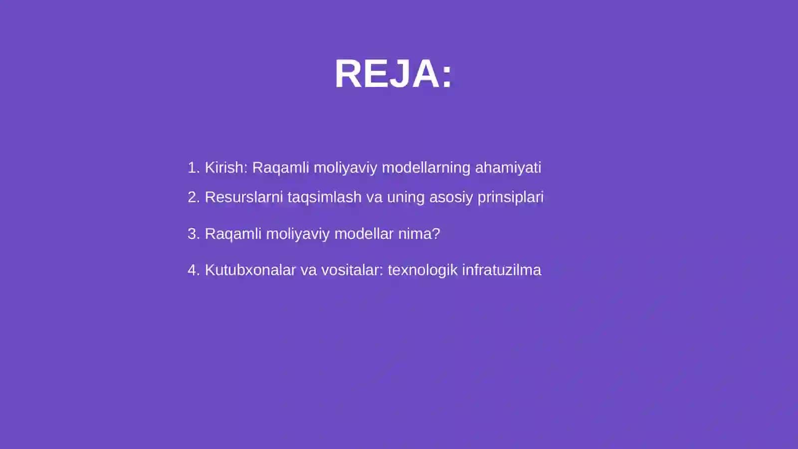 Raqamli moliyaviy modellar 2
