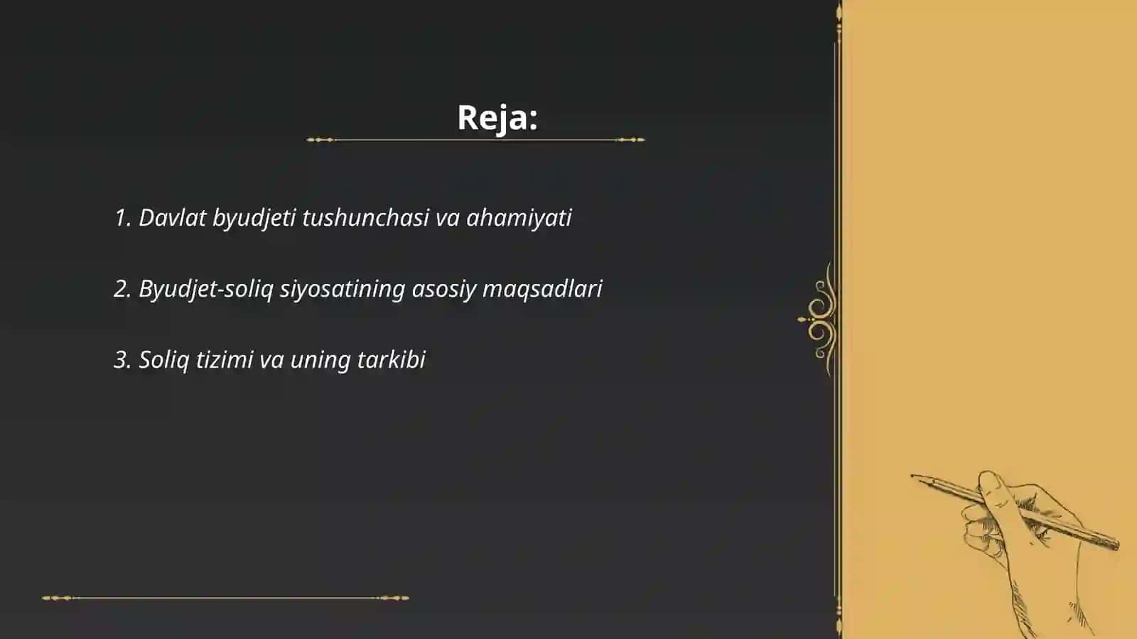 Davlat byudjeti va soliqlar, mamalakatimiz byudjet- soliq siyosatini o’rganib urganish 2