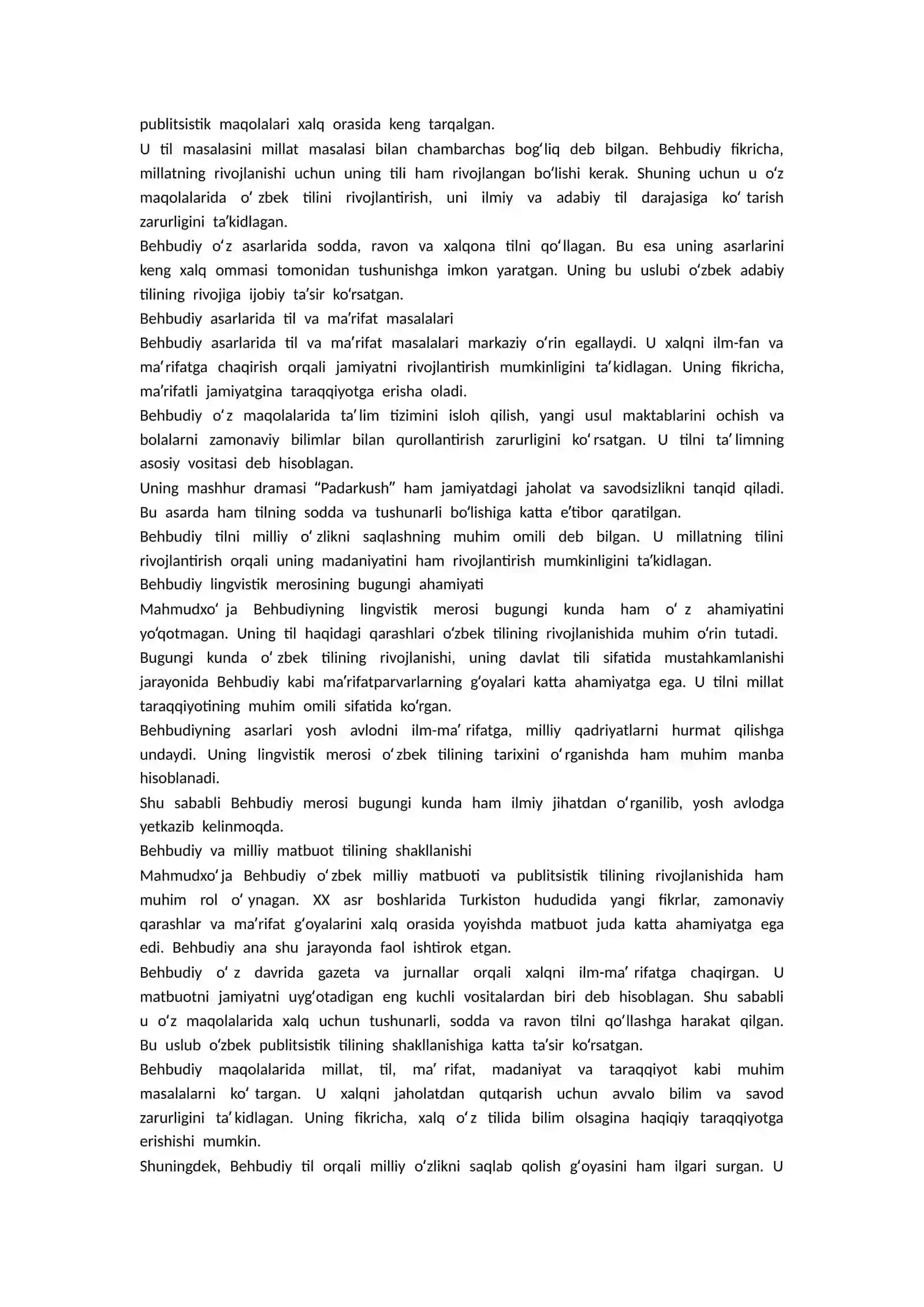 Mahmudxo’ja Behbudiyning lingvistik merosi 2