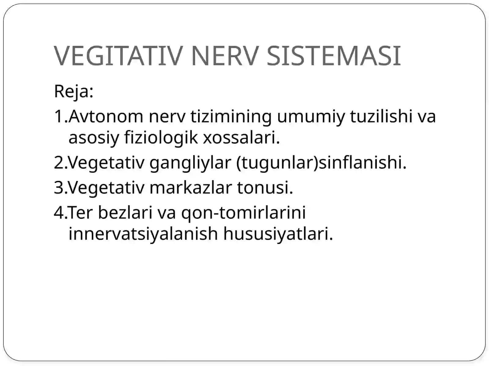 FIZIOLOGIYA FANIDAN TAYYORLAGAN TAQDIMOTI 2