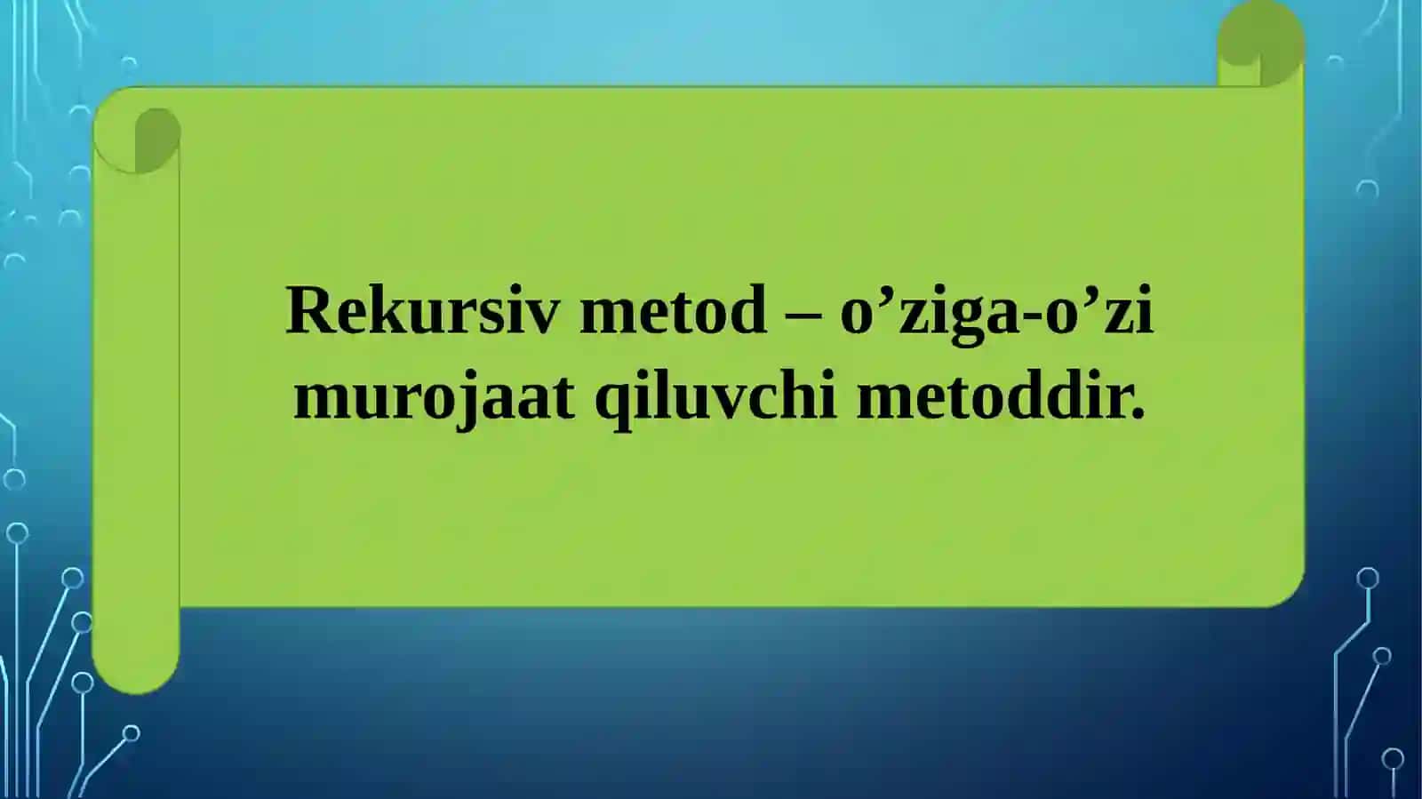 Rekursiv va qayta yuklanuvchi metodlar 2