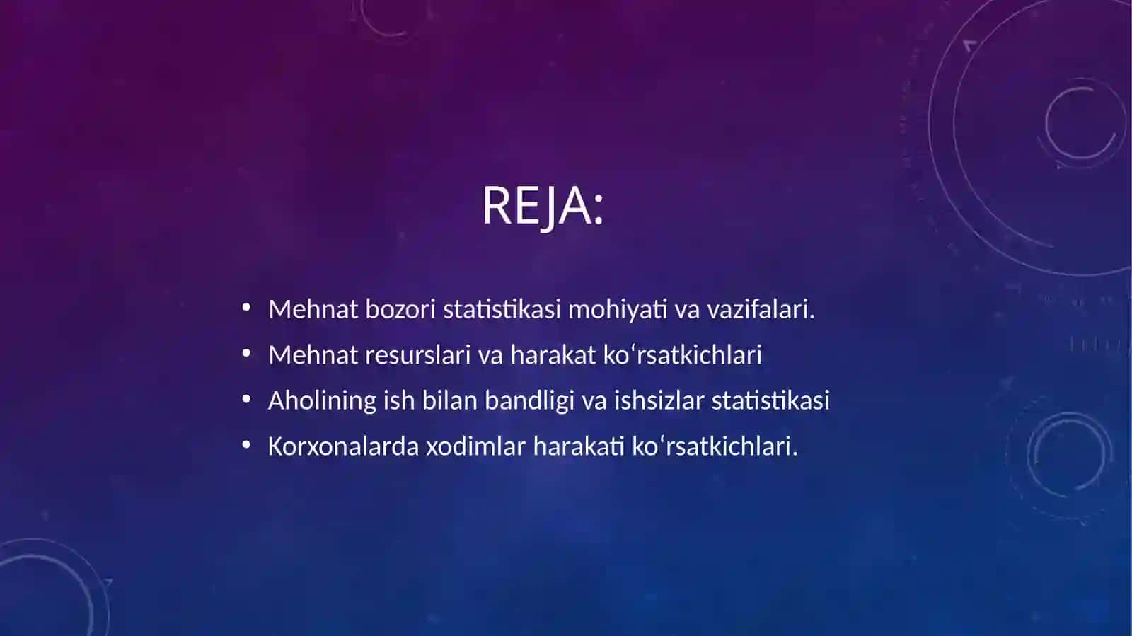 MEHNAT BOZORI STATISTIKASI 2