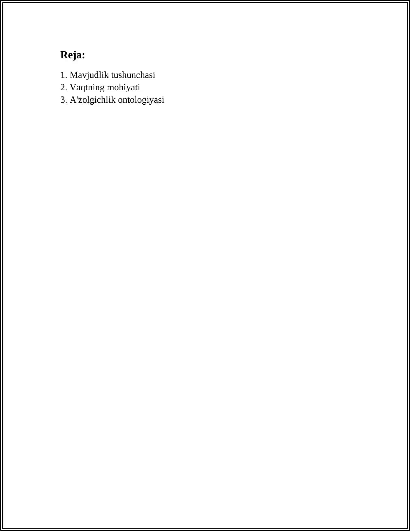 NOKLASSIK ONTOLOGIYANING YO'NALISHLARI VA MOHIYATI BO'YICHA ESSE TAYYORLASH 2
