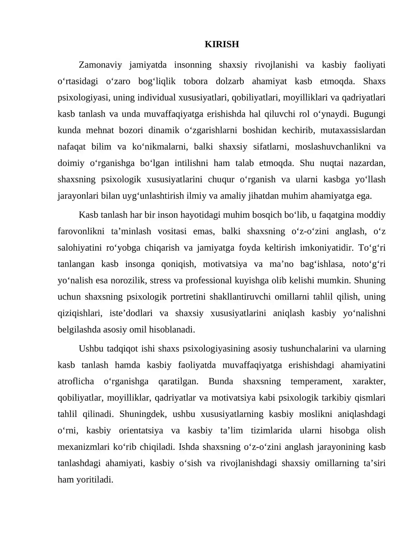 Shaxs psixologiyasi va kasbiy yo'nalishning o'zaro bog'liqligi 2