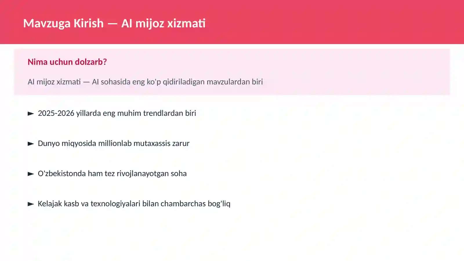 AI mijoz xizmati 2