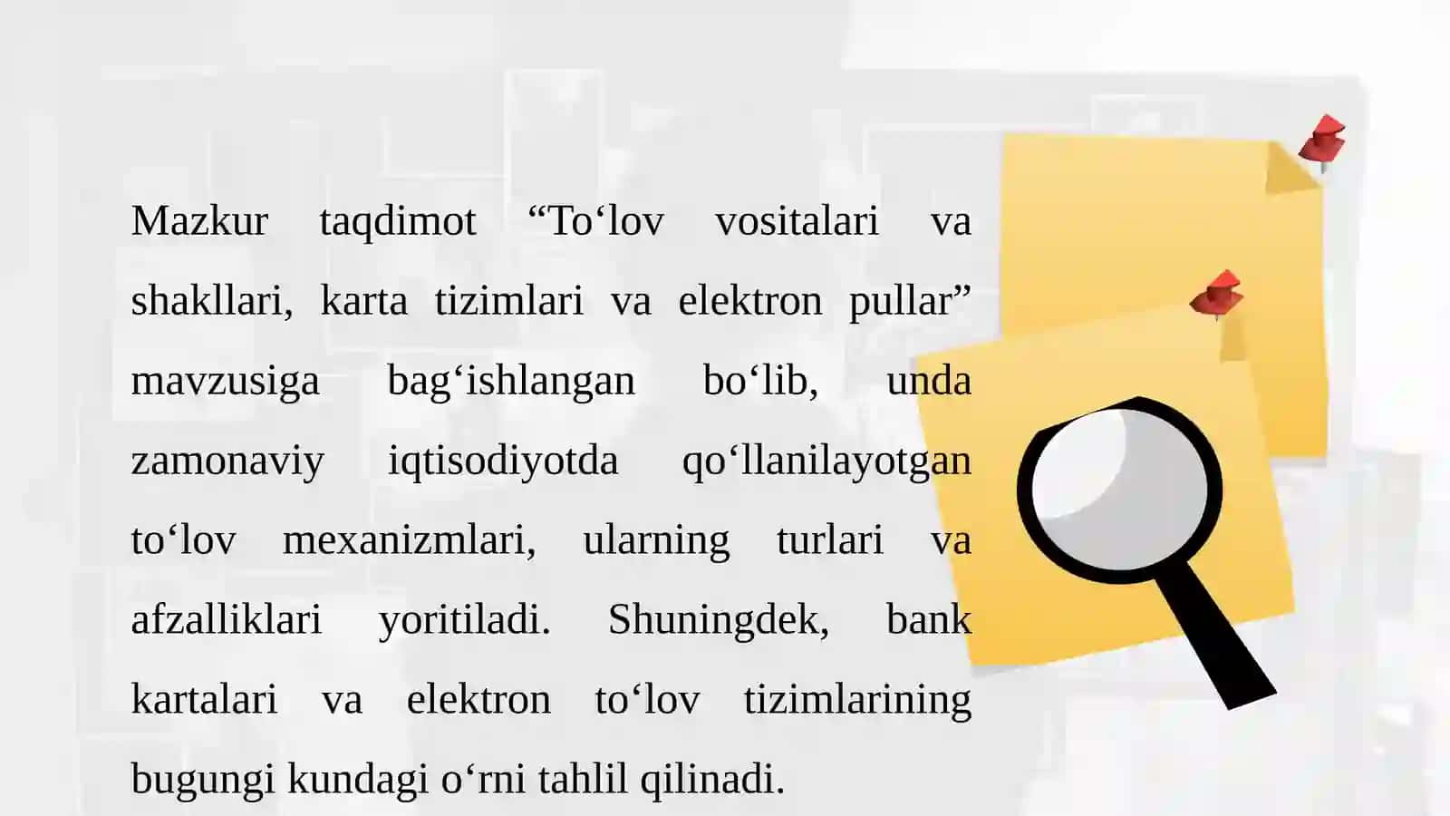 To'lov vositalari va shakllari, karta tizimlari va elektron pullar 2