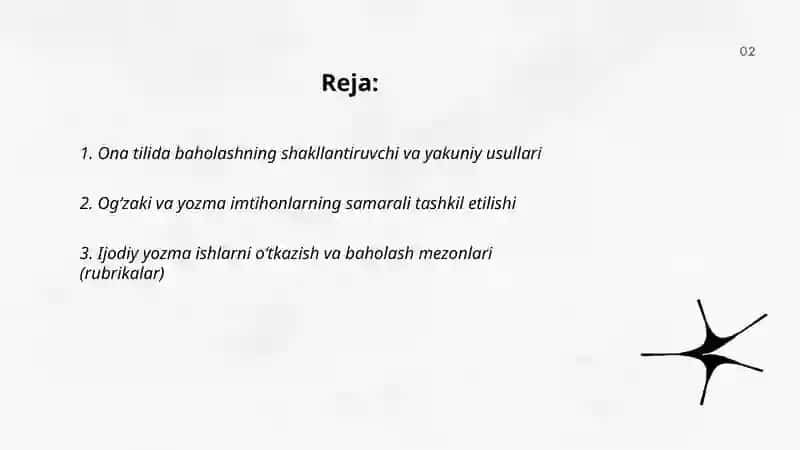 Ona tilidan o‘quvchilar bilimini tekshirish usullari 2