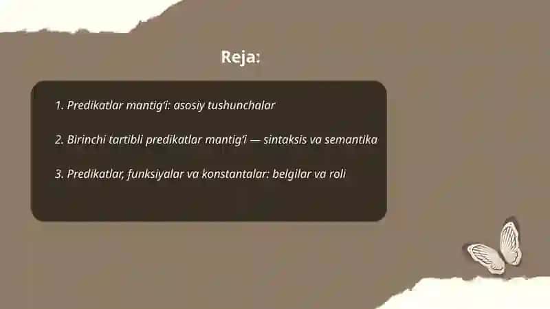 Predikatlar mantigʻi 2