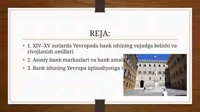 Yevropa mamlakatlarida XIV-XV asrlarda bank ishi 2