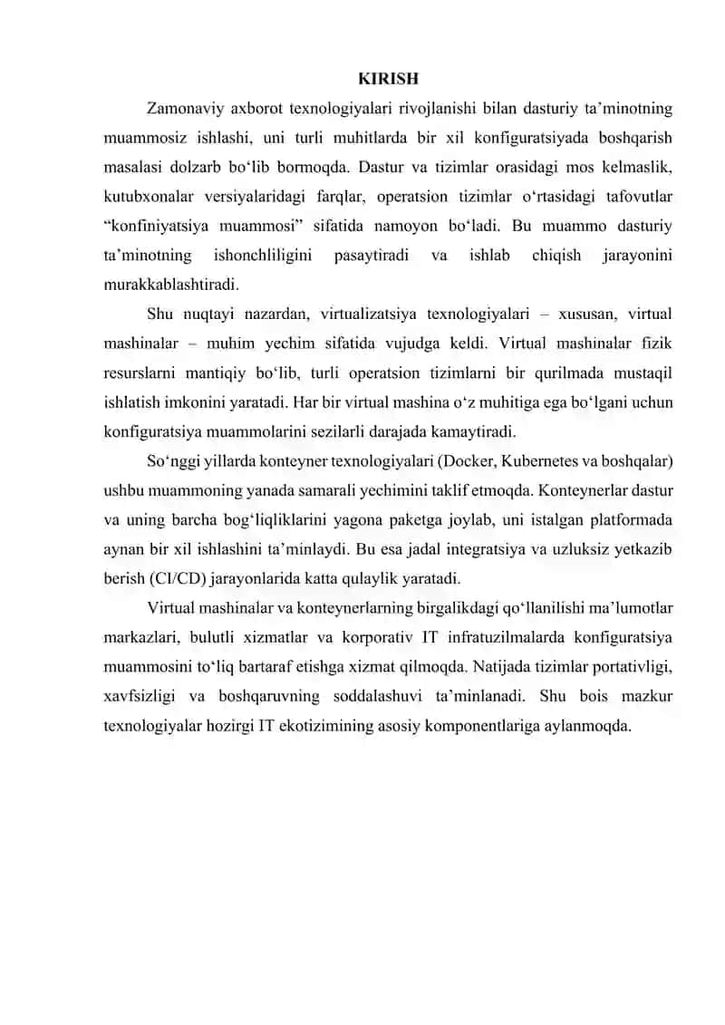 Konfiniyatsiya muammosini hal qilishda virtual mashinalar va konteynerlar roli 2